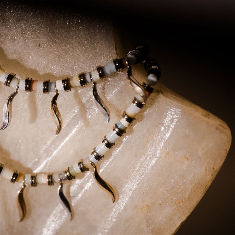 Collana girocollo con agata verde FLAME | CL EMATAGT VERDE